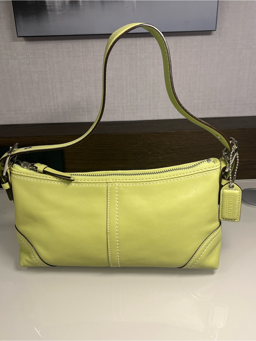Coach Hampton Green leather bag